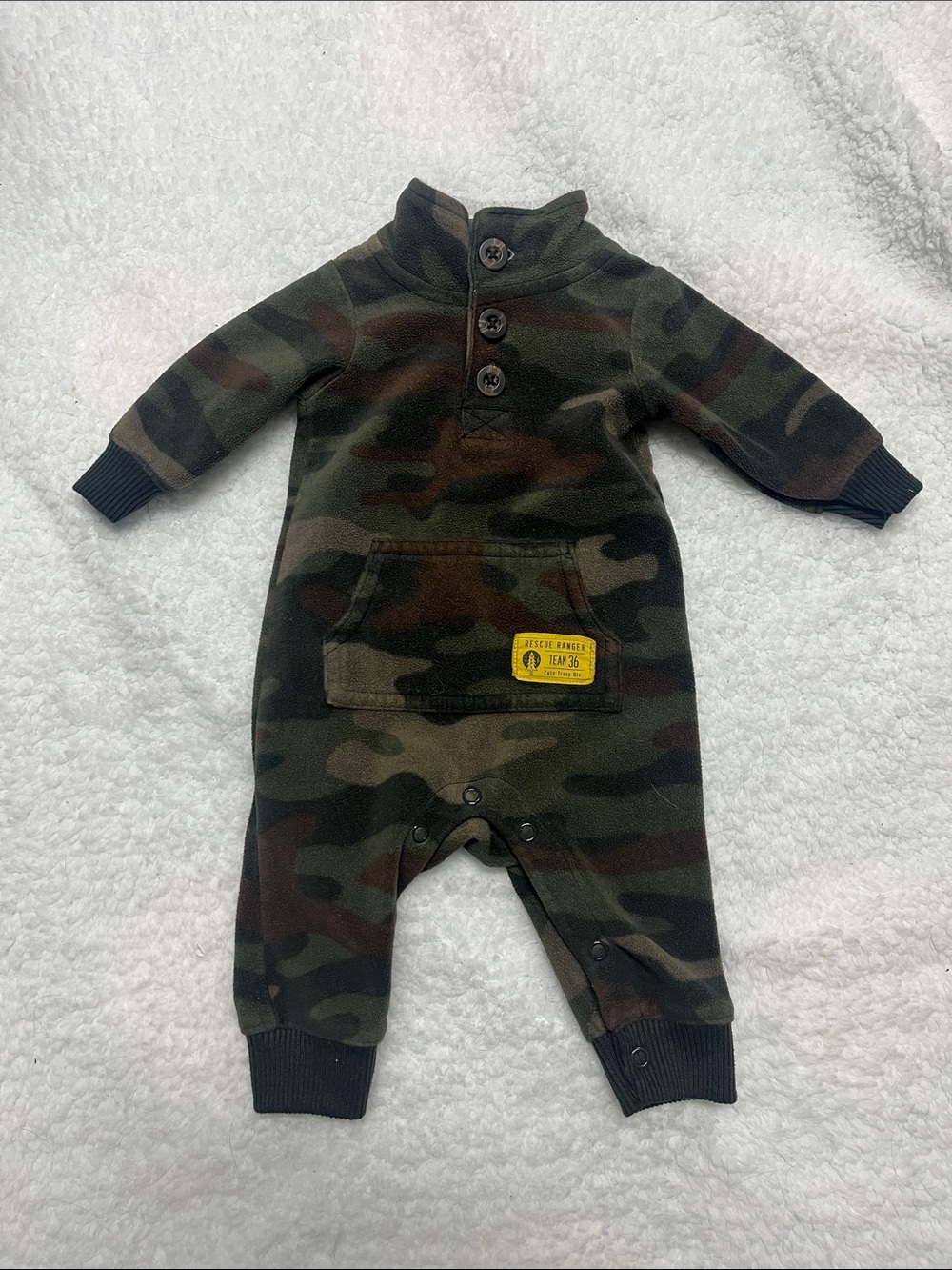 4/25$ Carter’s Camouflage Baby One-Piece Romper with Button Neck
